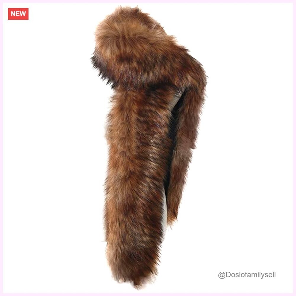 Extra Large Faux Fox Fur Scarf Collar Stole Shawl Winter Accessory
